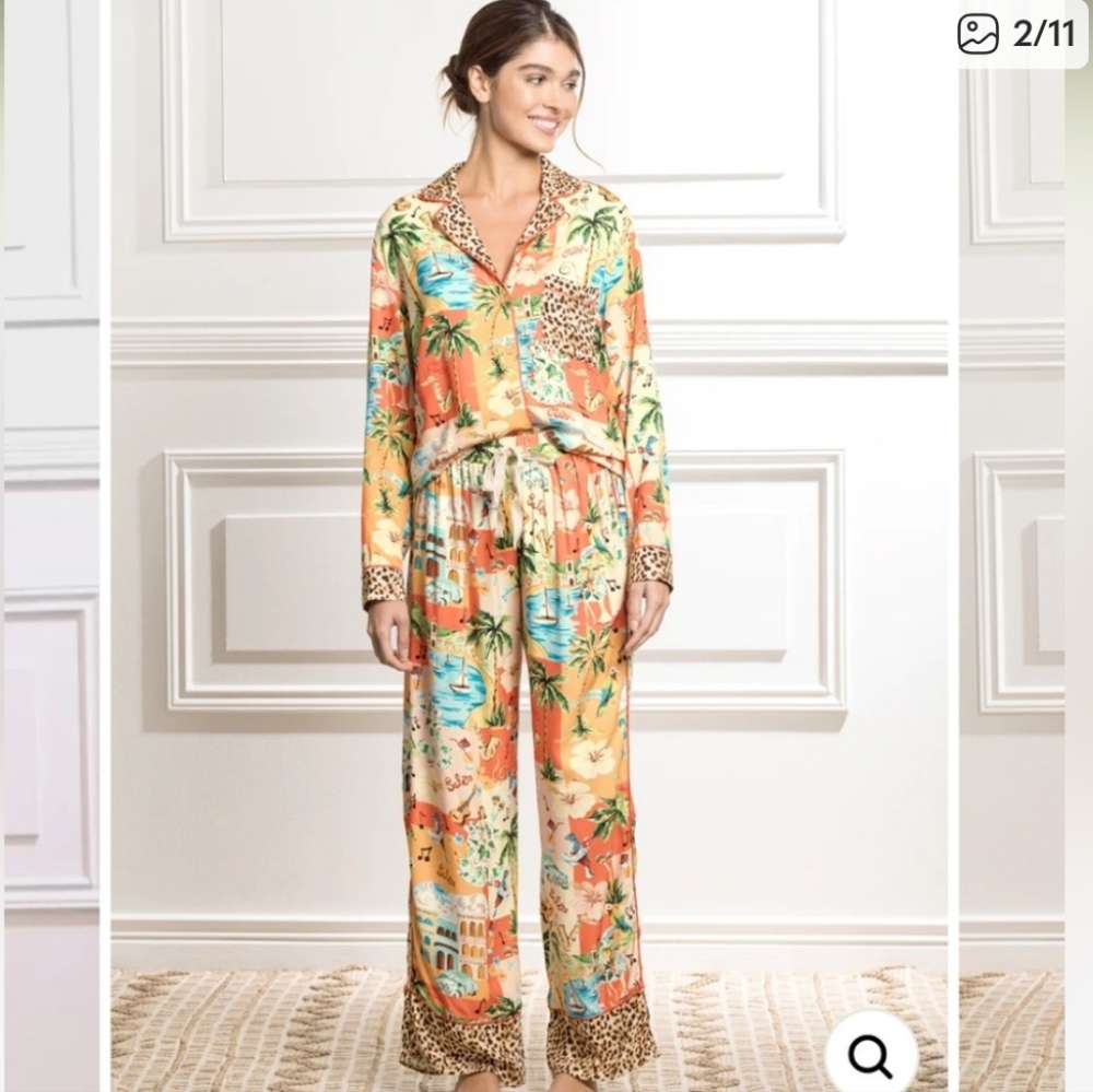 Maaji Women's Havana Cuba Printed Long Sleeve Pajama Set Large
